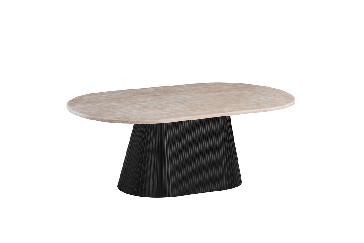 KIMBERLY BLACK CT OVAL 130X70X45 FLINTSTONE FAUX MIRABLE TOP