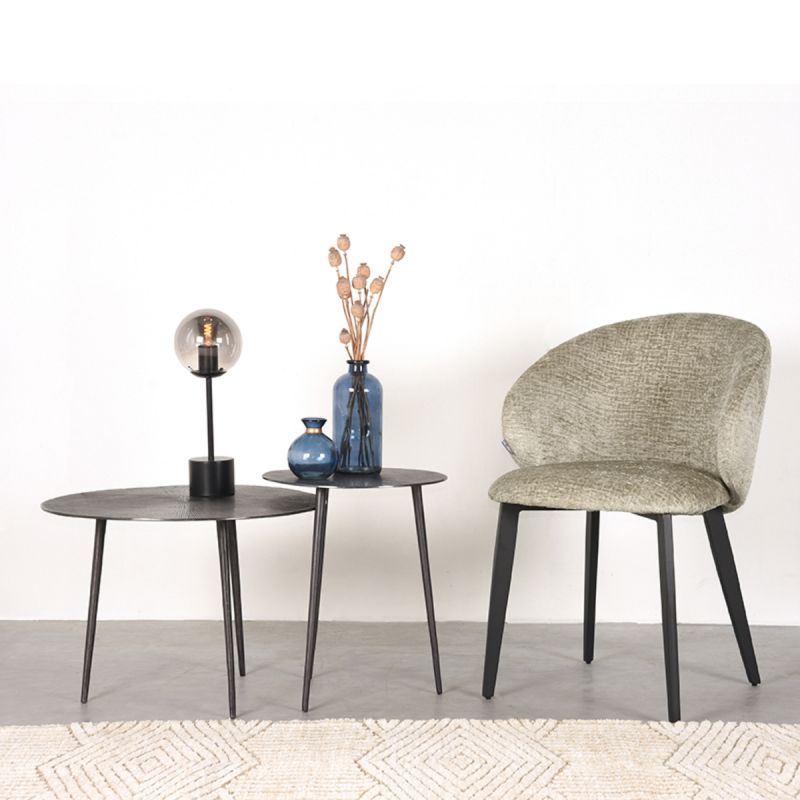 Eetkamerstoel Logan 57x62x84 cm Beige Elegance | Zwart Metaal