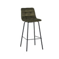 Barkruk Bistro 44x51x105 cm Hunter Fluweel | Zwart Metaal