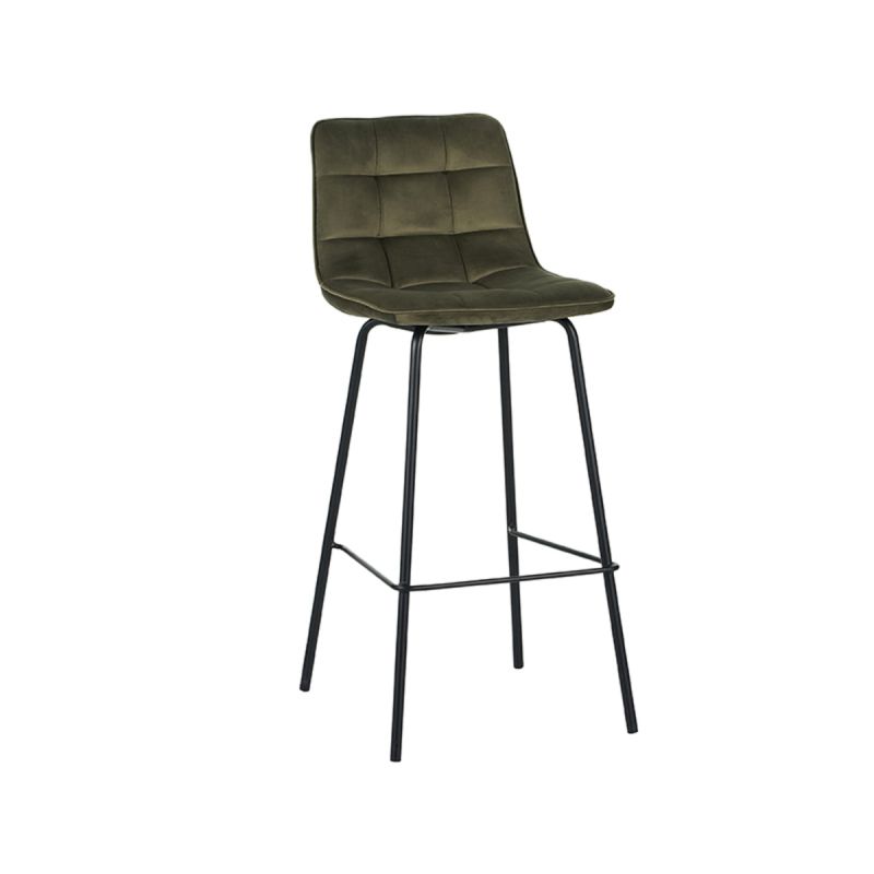Barkruk Bistro 44x51x105 cm Hunter Fluweel | Zwart Metaal