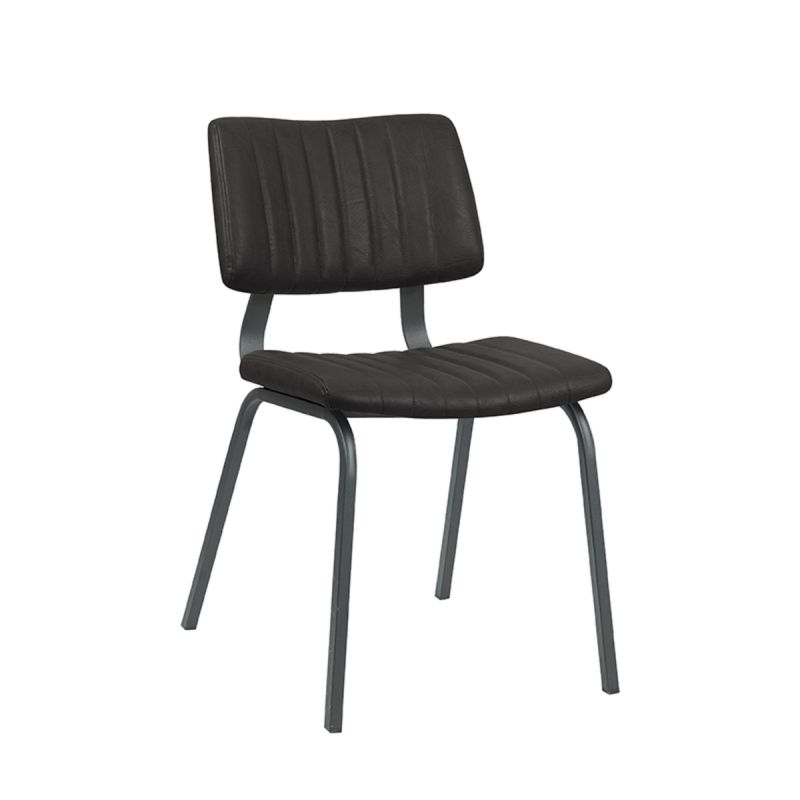 Eetkamerstoel Gusto 46x56x79 cm Zwart Kunstleder | Zwart Metaal