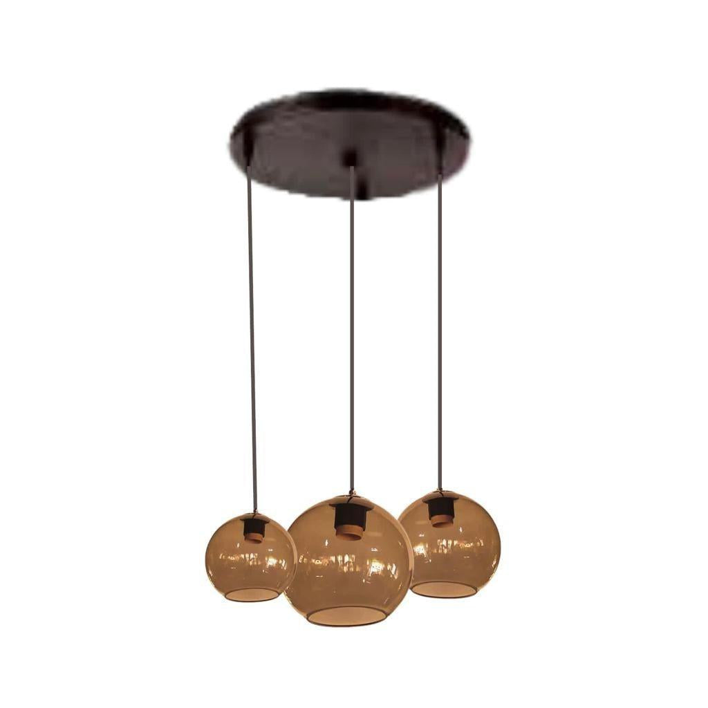 Plafondlamp brown rook rond Zeon Orbs
