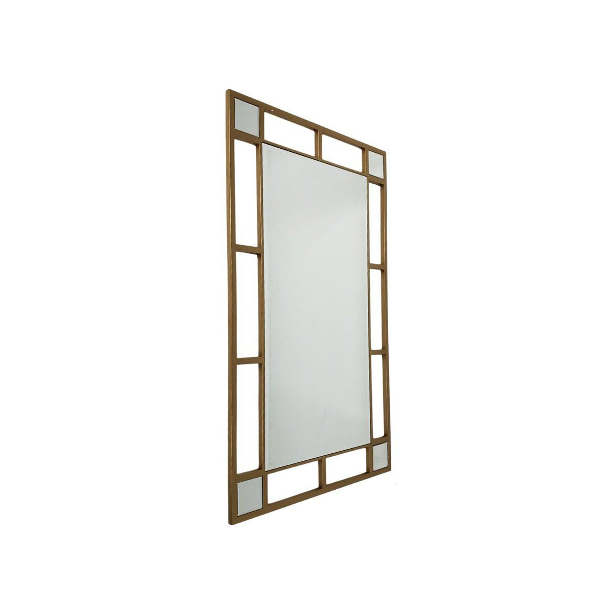 Spiegel industrieel metaal lijst goud 130x80