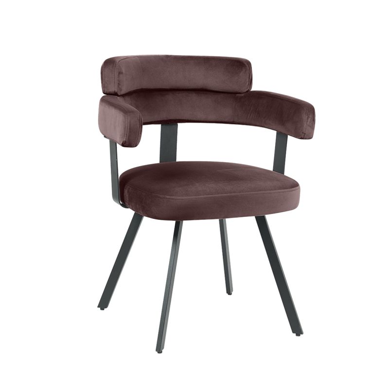 Eetkamerstoel Bardio 62x57x79 cm Taupe Fluweel | Zwart Metaal