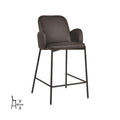 Barkruk Jari 51x53x94 cm Antraciet Microvezel | Zwart Metaal