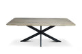 Mango tafels met facetrand – rechthoek afgerond naturel sandblasted