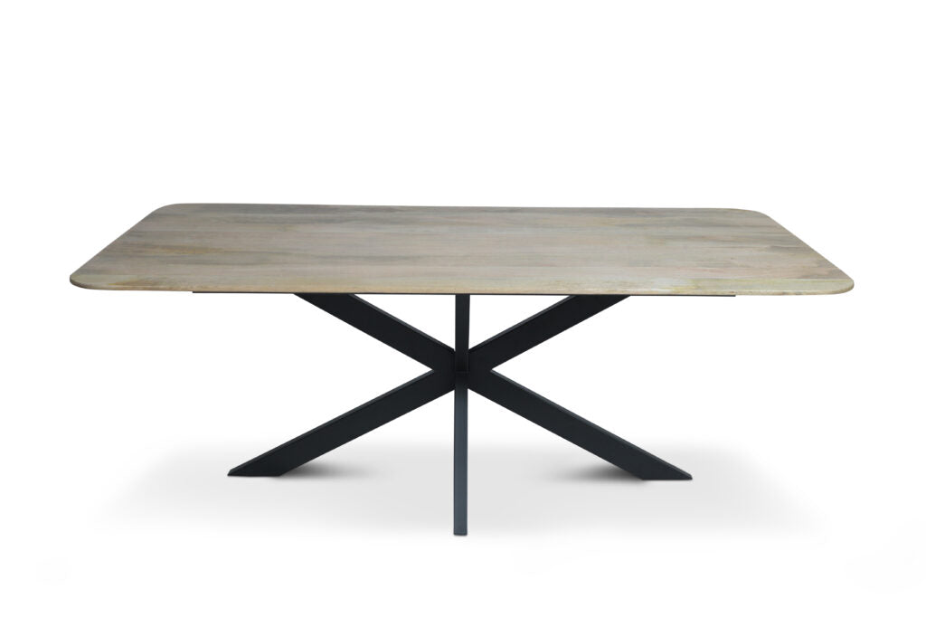 Mango tafels met facetrand – rechthoek afgerond naturel sandblasted