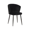 Eetkamerstoel Wave 58x60x85 cm Zwart Fluweel | Zwart Metaal