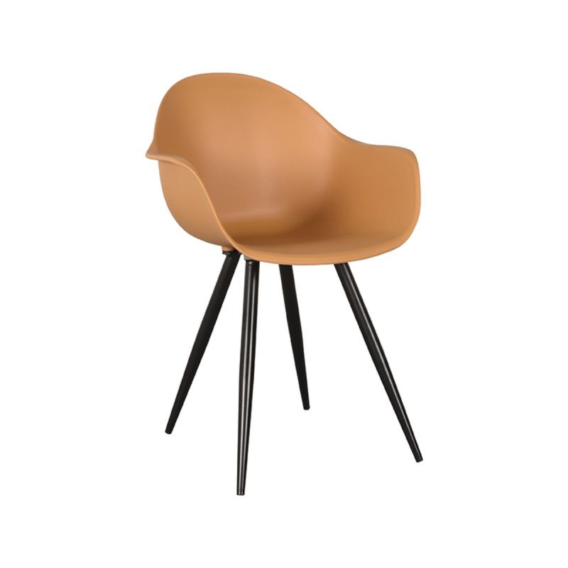 Eetkamerstoel Luca 58x54x85 cm Oker PP | Zwart Metaal
