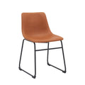 Eetkamerstoel Risto 47x55x79 cm Cognac Kunstleder | Zwart Metaal