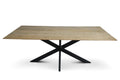 Mango tafels met facetrand – rechthoek naturel sandblasted