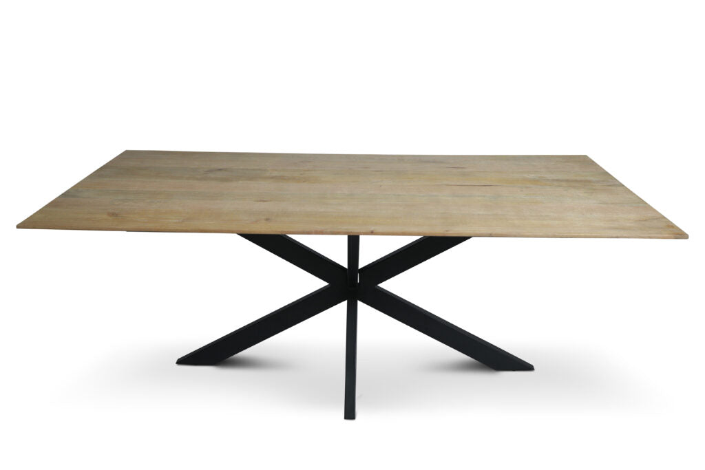 Mango tafels met facetrand – rechthoek naturel sandblasted