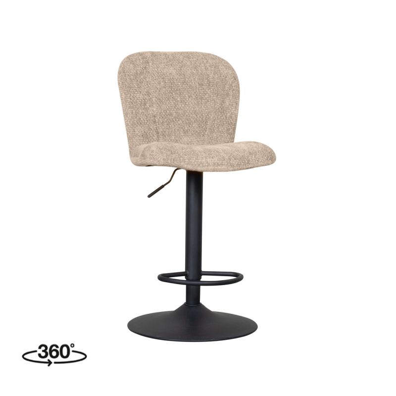 Barkruk Vino 45x53x95 cm Clay Elite | Zwart Metaal