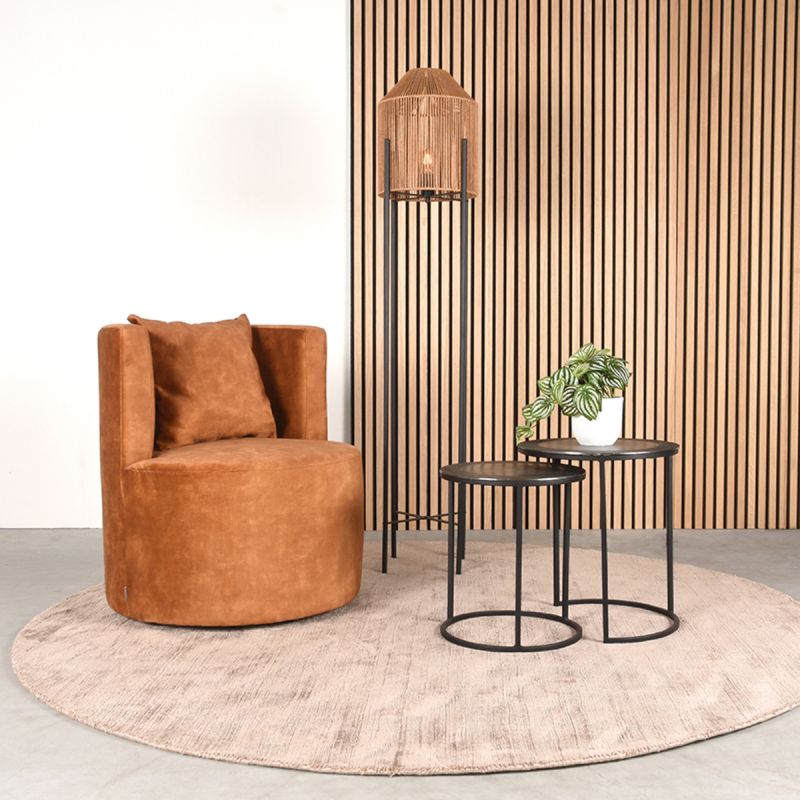 Fauteuil Evy 65x65x75 cm Oker Velours