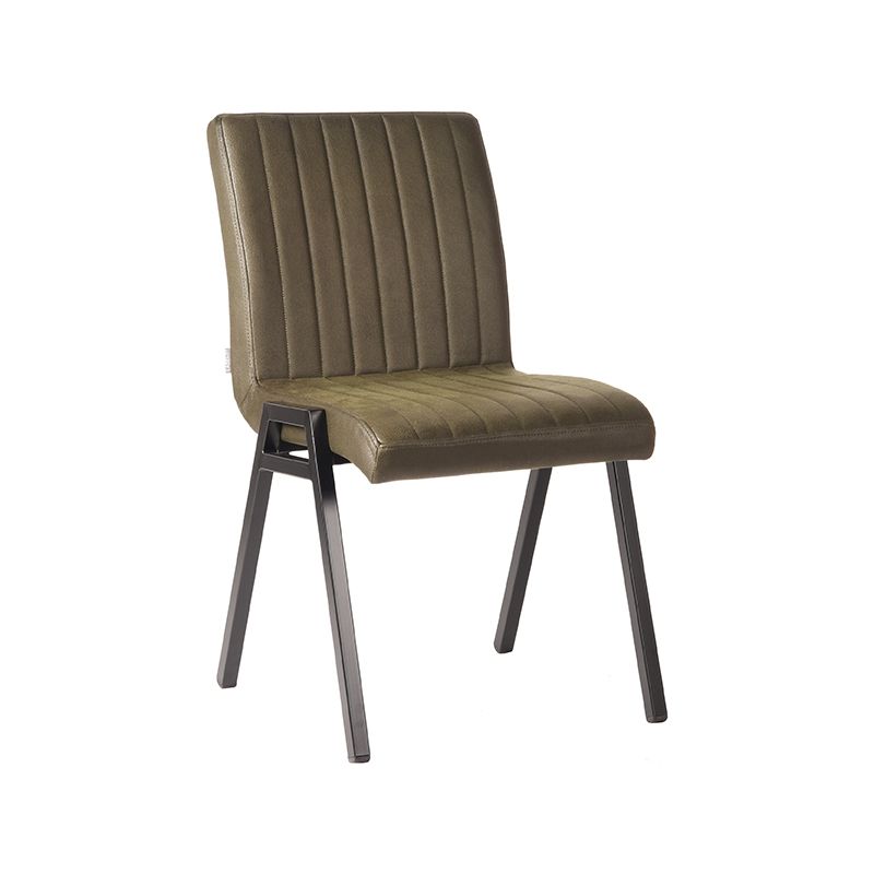 Eetkamerstoel Matz 50x60x86 cm Army Microvezel | Zwart Metaal