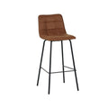 Barkruk Bistro 44x51x105 cm Cognac Micro Suede | Zwart Metaal