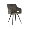 Eetkamerstoel Noud 55x60x87 cm Hunter Velours | Zwart Metaal