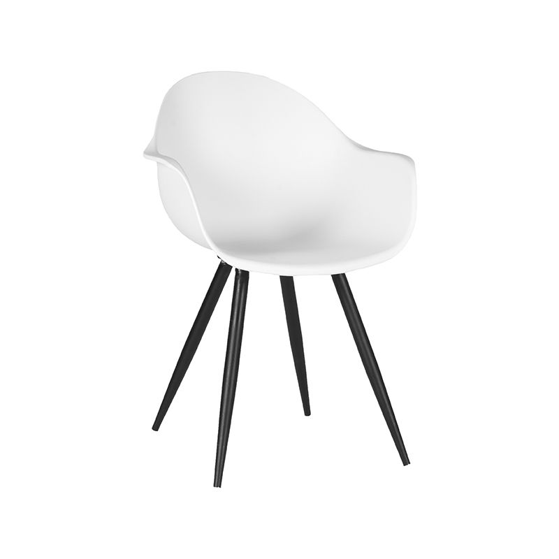 Eetkamerstoel Luca 58x54x85 cm Wit PP | Zwart Metaal