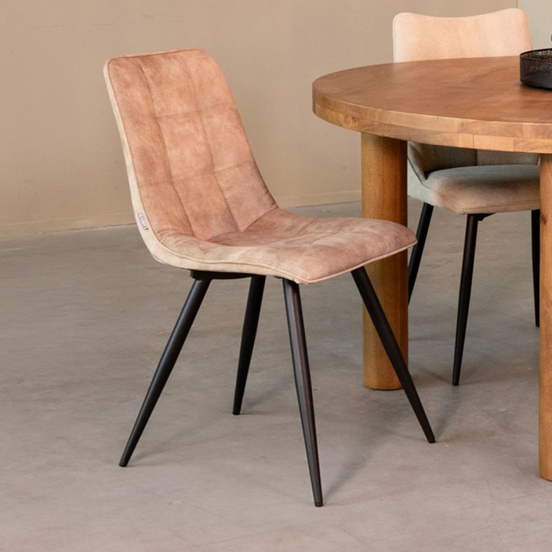 Eetkamerstoel Jelt 45x56x84 cm Zand Velours | Zwart Metaal