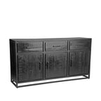 Dressoir Chili 170x45x90 cm Zwart Mangohout | Zwart Metaal