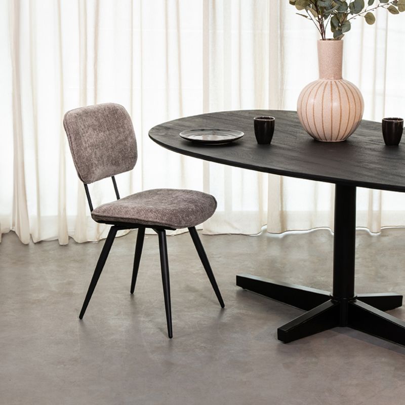 Eetkamerstoel Liva 49x60x87 cm Stone Elite | Zwart Metaal