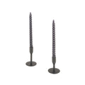 Set Kandelaars 8x8x13 cm Zwart Metaal