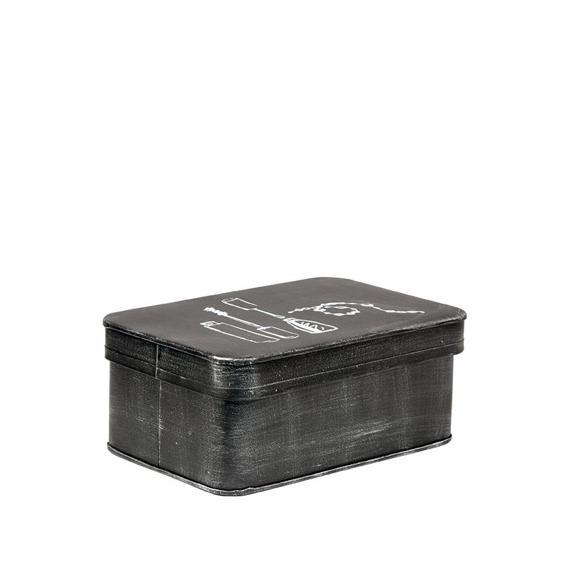 Make-Up Opbergdoos 21x15x9 cm Antiek Zwart Metaal