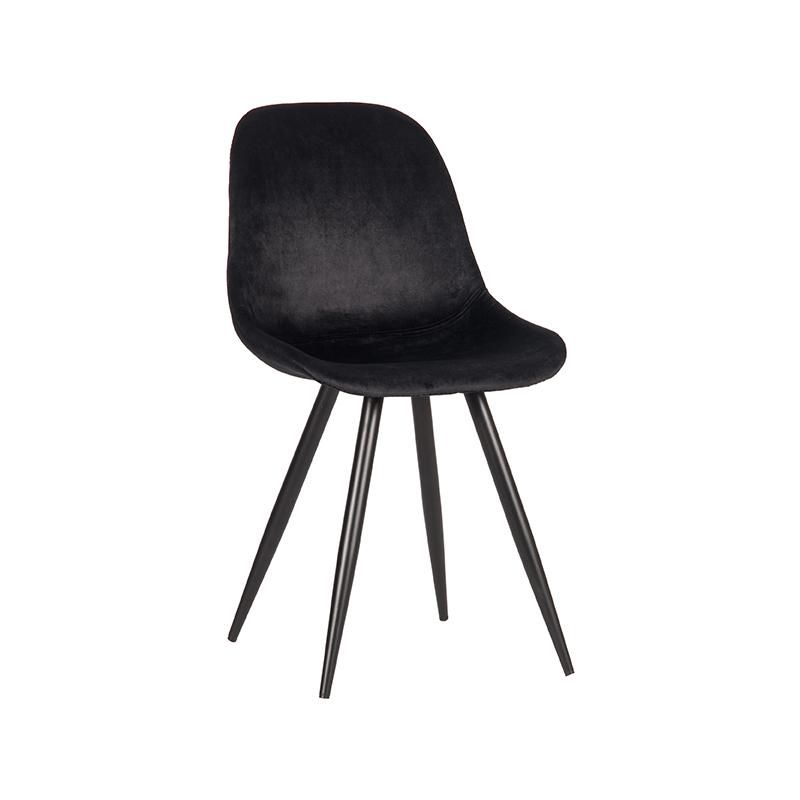 Eetkamerstoel Capri 46x56x88 cm Zwart Fluweel | Zwart Metaal