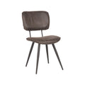Eetkamerstoel Fos 49x60x87 cm Antraciet Leder | Zwart Metaal
