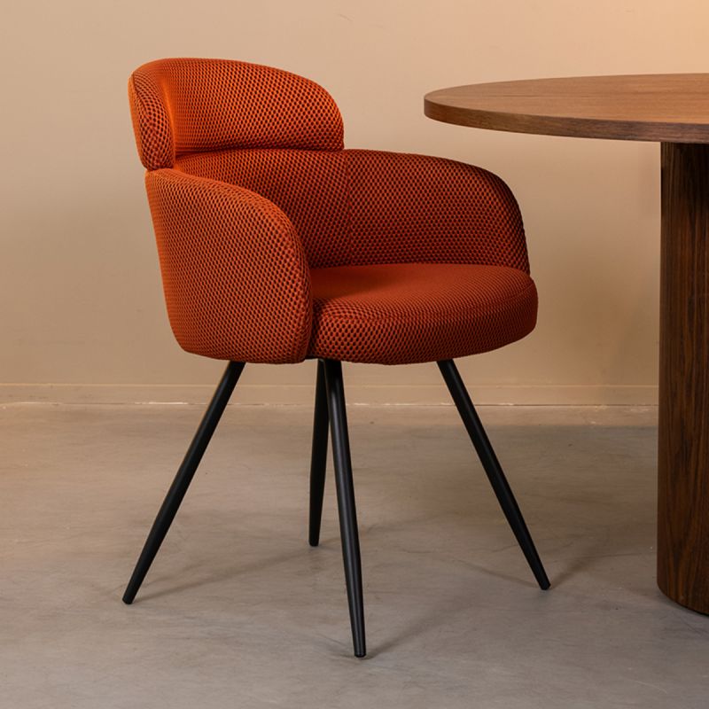 Eetkamerstoel Dinner 56x60x80 cm Rust Breathe | Zwart Metaal