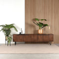 Tv-Meubel Rio 220x40x60 cm Espresso Mangohout | Zwart Metaal