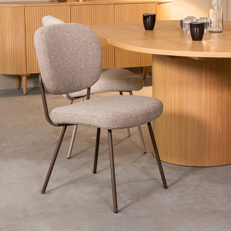 Eetkamerstoel Singapore 49x63x90 cm Mushroom Royal Boucle | Brons Metaal