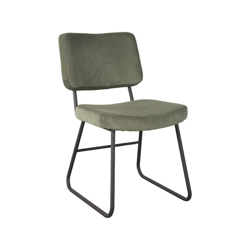Eetkamerstoel Noah 47x61x85 cm Forest Ribcord | Zwart Metaal