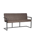 Eetkamerbank Denmark 155x62x86 cm Antraciet Microvezel | Zwart Metaal