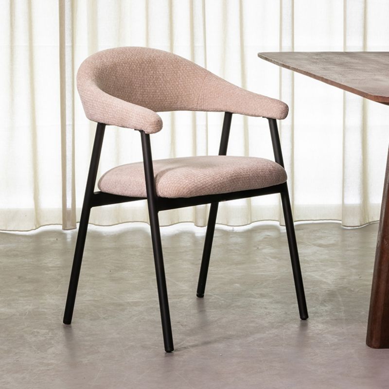Eetkamerstoel Amaze 54x54x80 cm Naturel Elite | Zwart Metaal