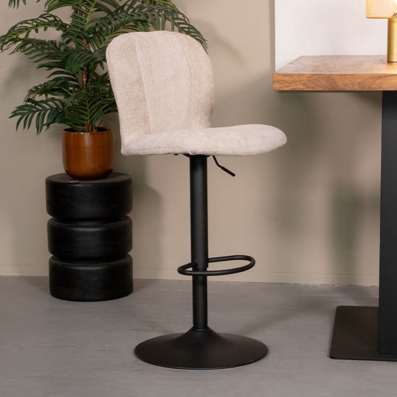 Barkruk Vino 45x53x95 cm Naturel Elite | Zwart Metaal