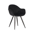 Eetkamerstoel Forli 60x58x83 cm Zwart Fluweel | Zwart Metaal