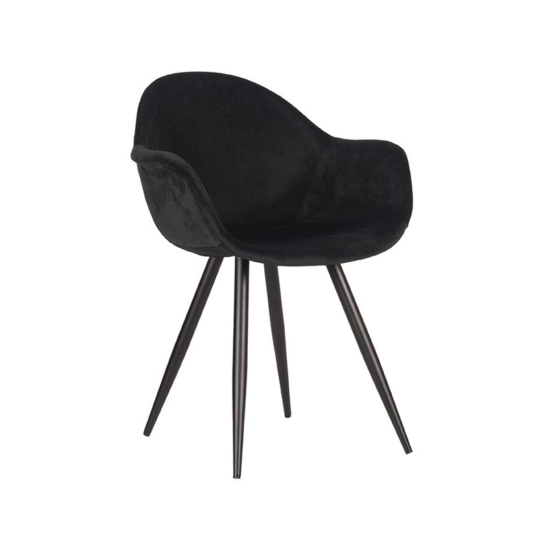 Eetkamerstoel Forli 60x58x83 cm Zwart Fluweel | Zwart Metaal