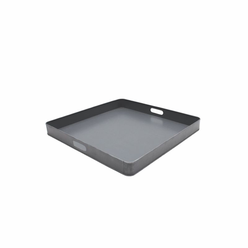 Dienblad 60x60x6 cm | L Antiek Grijs Metaal