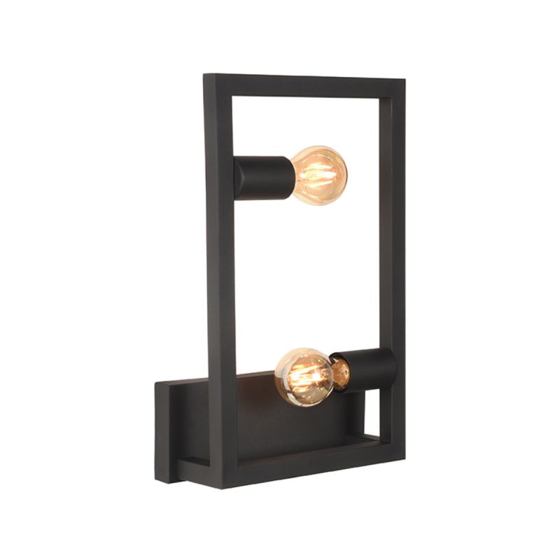 Wandlamp Quadrato 20x10x40 cm Zwart Metaal