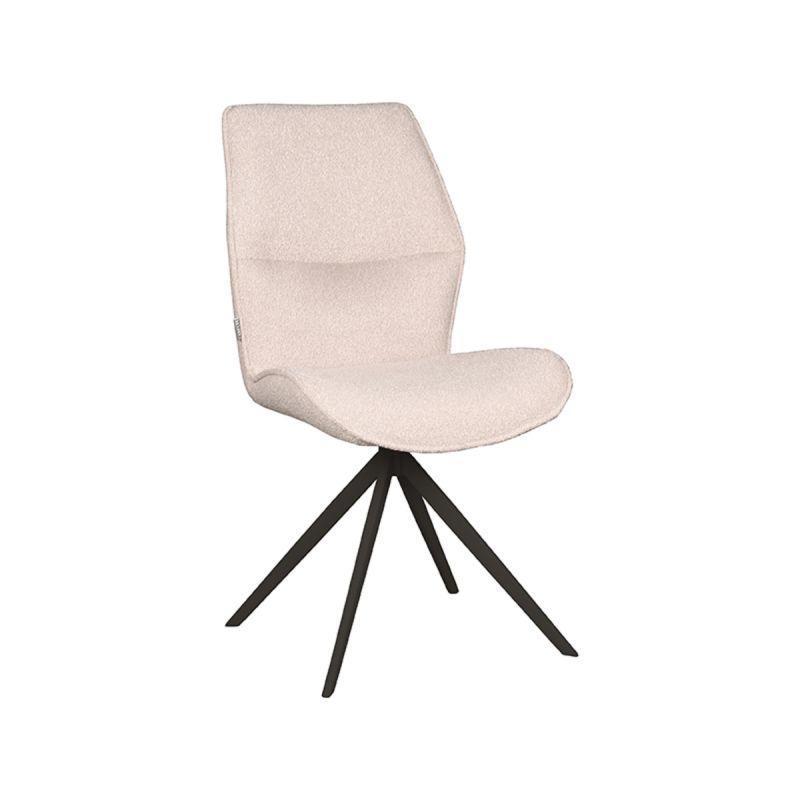 Eetkamerstoel Comfy 48x64x91 cm Naturel Boucle | Zwart Metaal