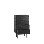 Ladekast Cotia 50x30x90 cm Zwart Mangohout | Zwart Metaal