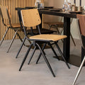 Stapelstoel Schoolstoel Solid 49x55x81 cm Naturel Hout | Zwart Metaal