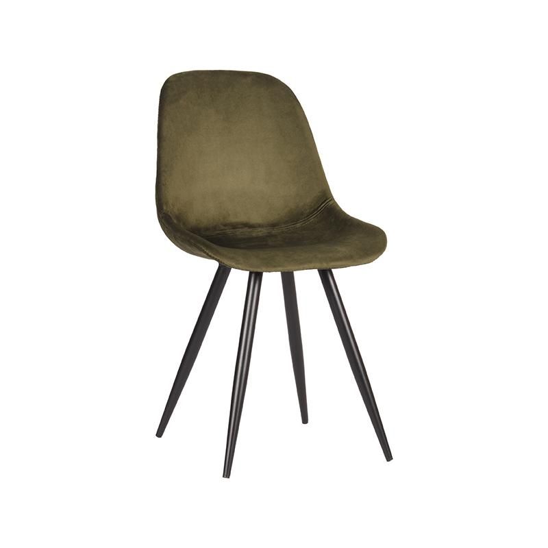 Eetkamerstoel Capri 46x56x88 cm Army Fluweel | Zwart Metaal