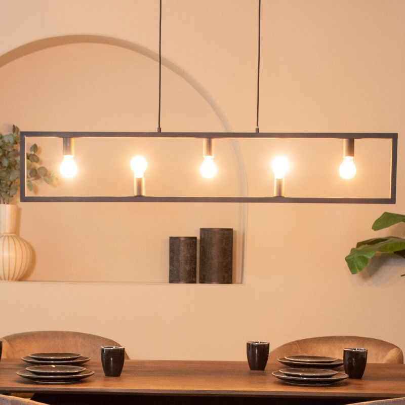 Hanglamp Quadrato 135x10x130 cm Zwart Metaal