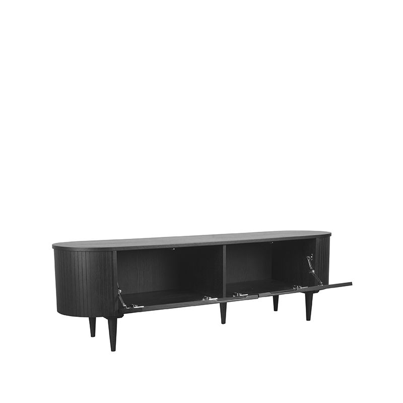 Tv-Meubel Oliva 180x47x55 cm Zwart Eiken