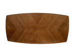 Facetrand tafel – Fineerlaag met visgraatmotief – curved bruin glad