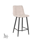 Barkruk Jelt 42x46x92 cm Naturel Boucle | Zwart Metaal