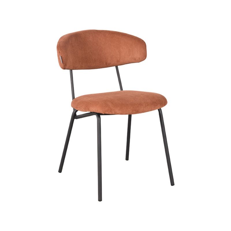 Eetkamerstoel Zack 53x59x79 cm Rust Ribcord | Zwart Metaal