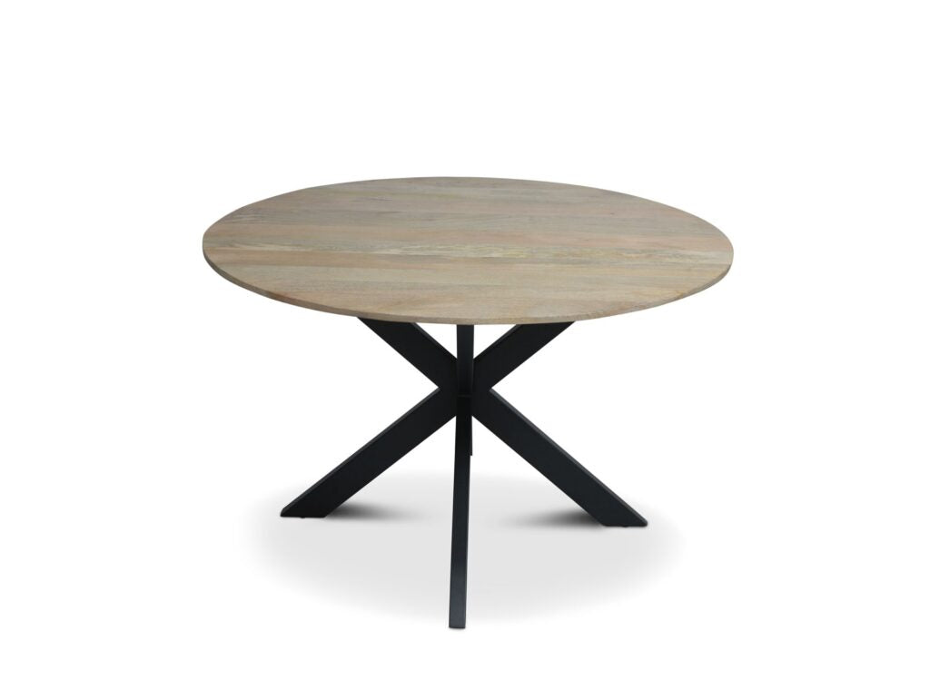 Mango tafels met facetrand – rond naturel smooth